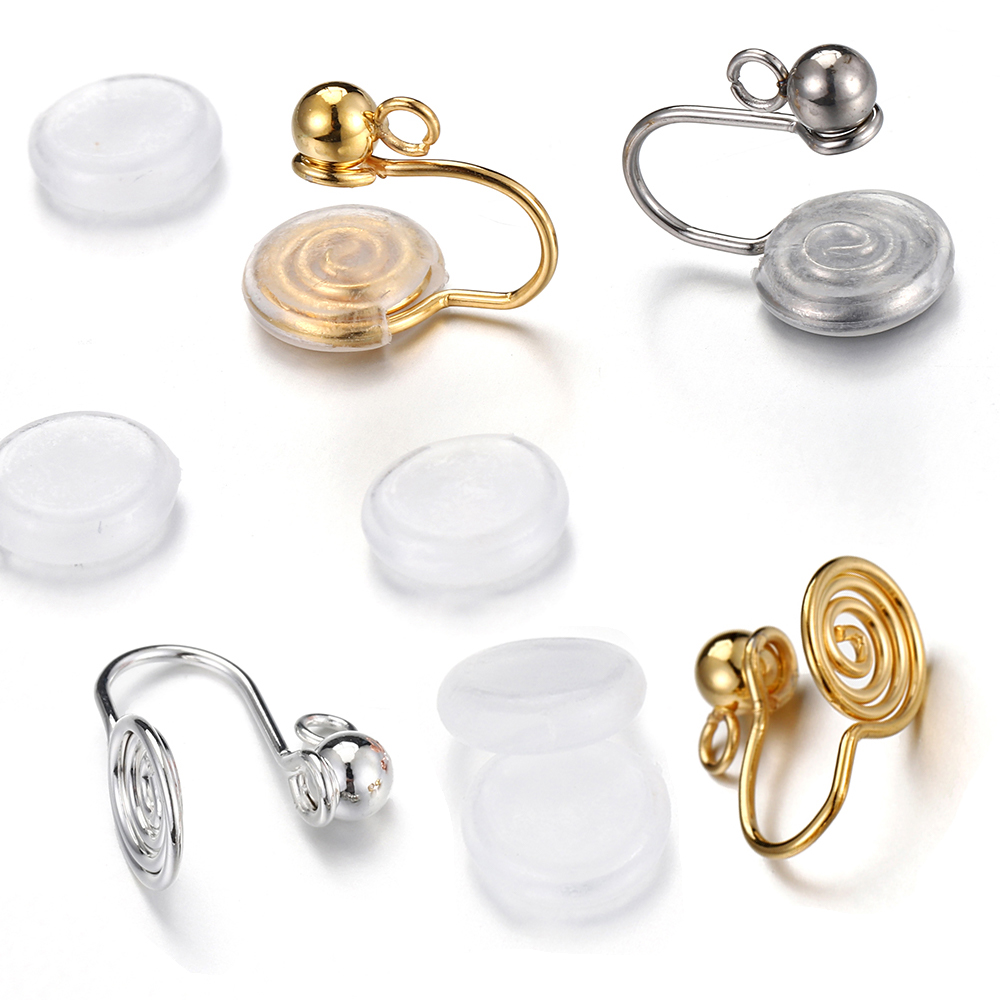 Coil Building Kit - 10 Stück Edelstahl-Ohrclips, Spirale, Ohrring-Einstellungen, nicht