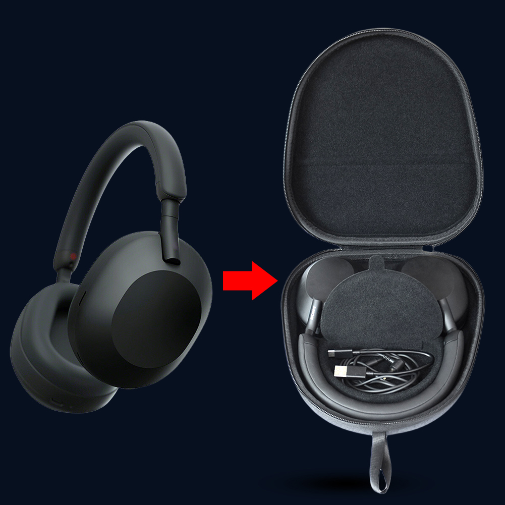 Sony Headphone Wh-1000Xm5 - Hartschalen-Reisetasche, EVA-Hartschalen-Tragetasche, stoßfest, kratzfest, schützende Hartschale,