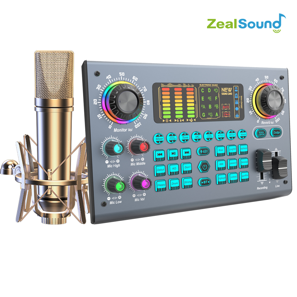 Shure Mic Sm58 - Zeals ound Professional Podcast Live-Soundkarten-Equipment-Bundle mit