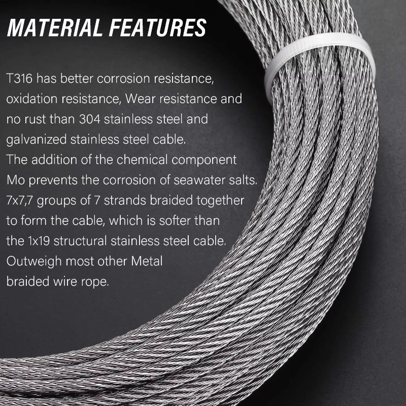 Drahtseil 7 x 19 Durchmesser 3 – Stainless Wire Ss316 Bewertung und Preis
